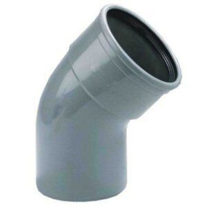 Pvc bocht 110mm, mof/spie 45 graden Rubber
