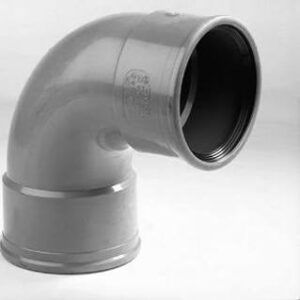 Pvc bocht 110mm, mof/mof 90 graden Rubber