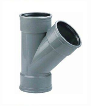 Pvc y-stuk 110mm 45 graden Rubber