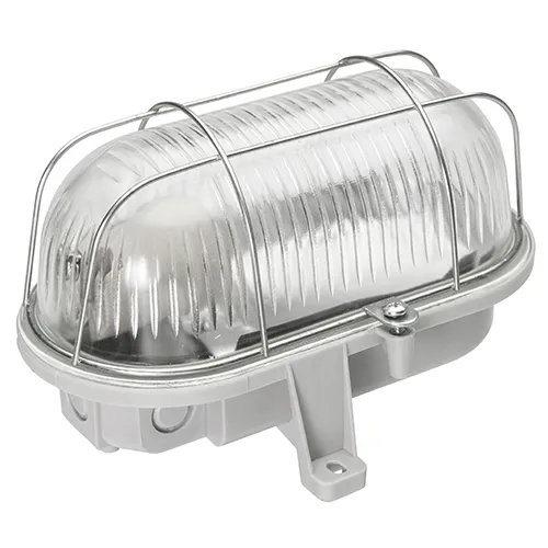 Bulleye E27 Glas Stalen Korf IP44 Grijs