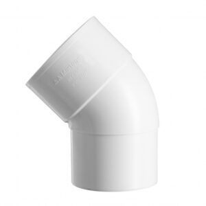 HWA bocht 80mm Wit mof/spie 45 graden