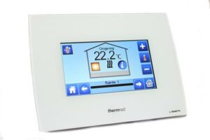 Thermrad bedien.centrale wifi glas wit