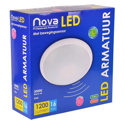 Plafond/Wand Armatuur (Plafonniere) + Sensor + 3000K - Afbeelding 2