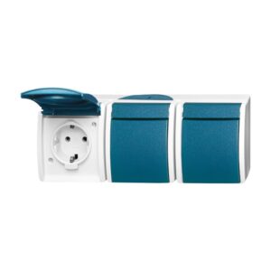 Busch-Jaeger Ocean Wandcontactdoos 3V Horizontaal Spatwaterdicht