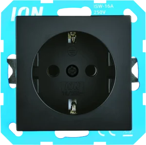 ION Industries Wandcontactdoos RA V1/J1 Mat Zwart