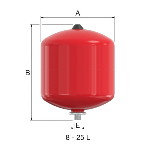 Flamco Baseflex Expansievat 18/1.0 Rood - Afbeelding 3