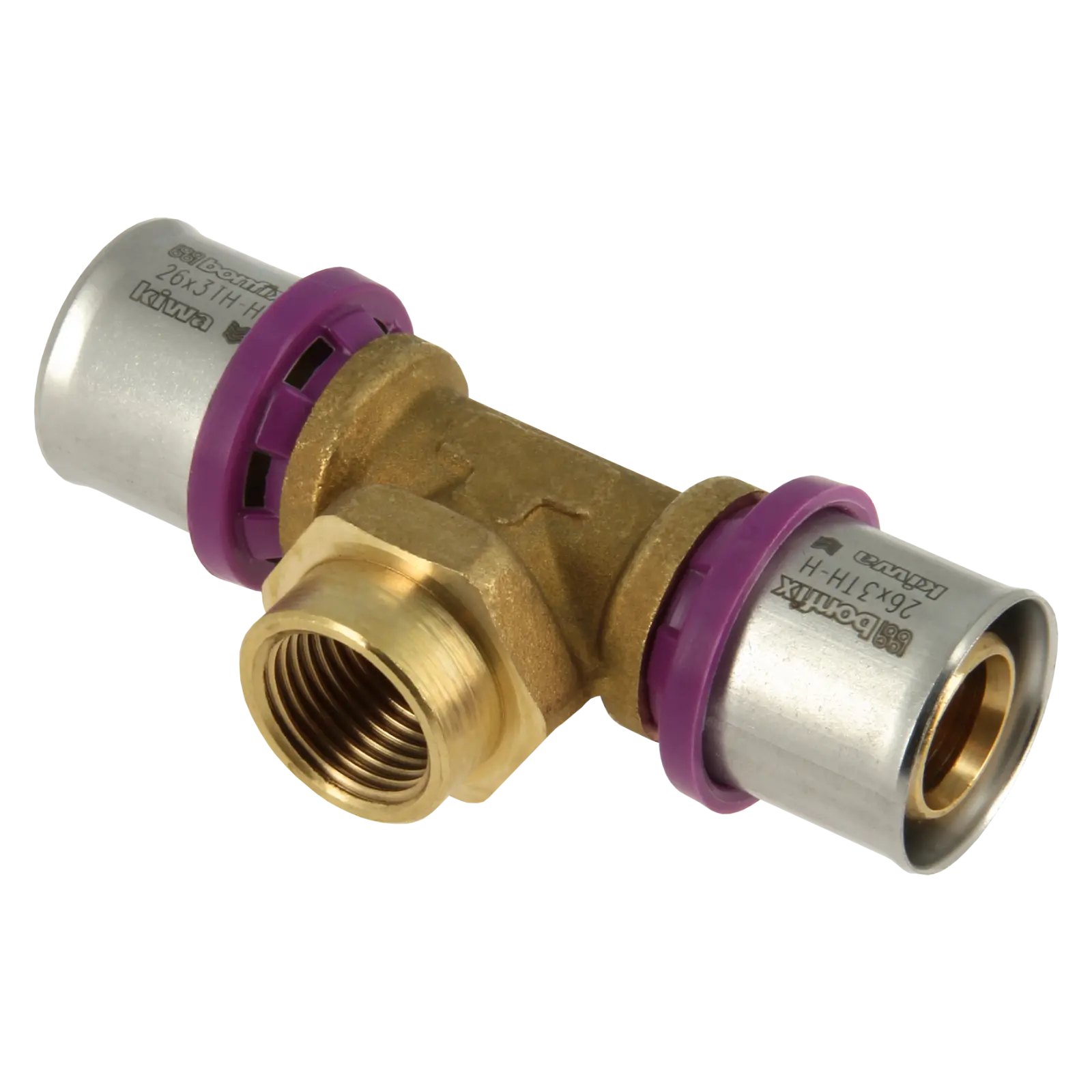 Bonfix Alu-pers T-stuk 26 x 1/2" bi.dr. x 26 mm