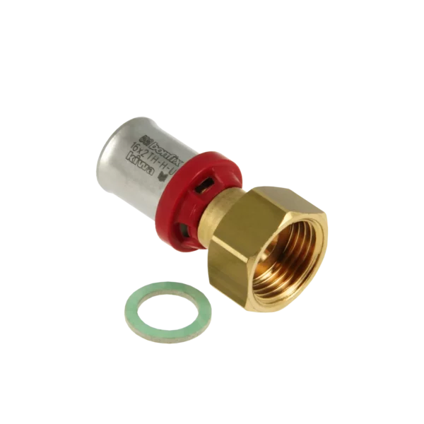 Bonfix Alu-pers 2-del. kopp. met losse moer 1/2" bi. x 16 mm