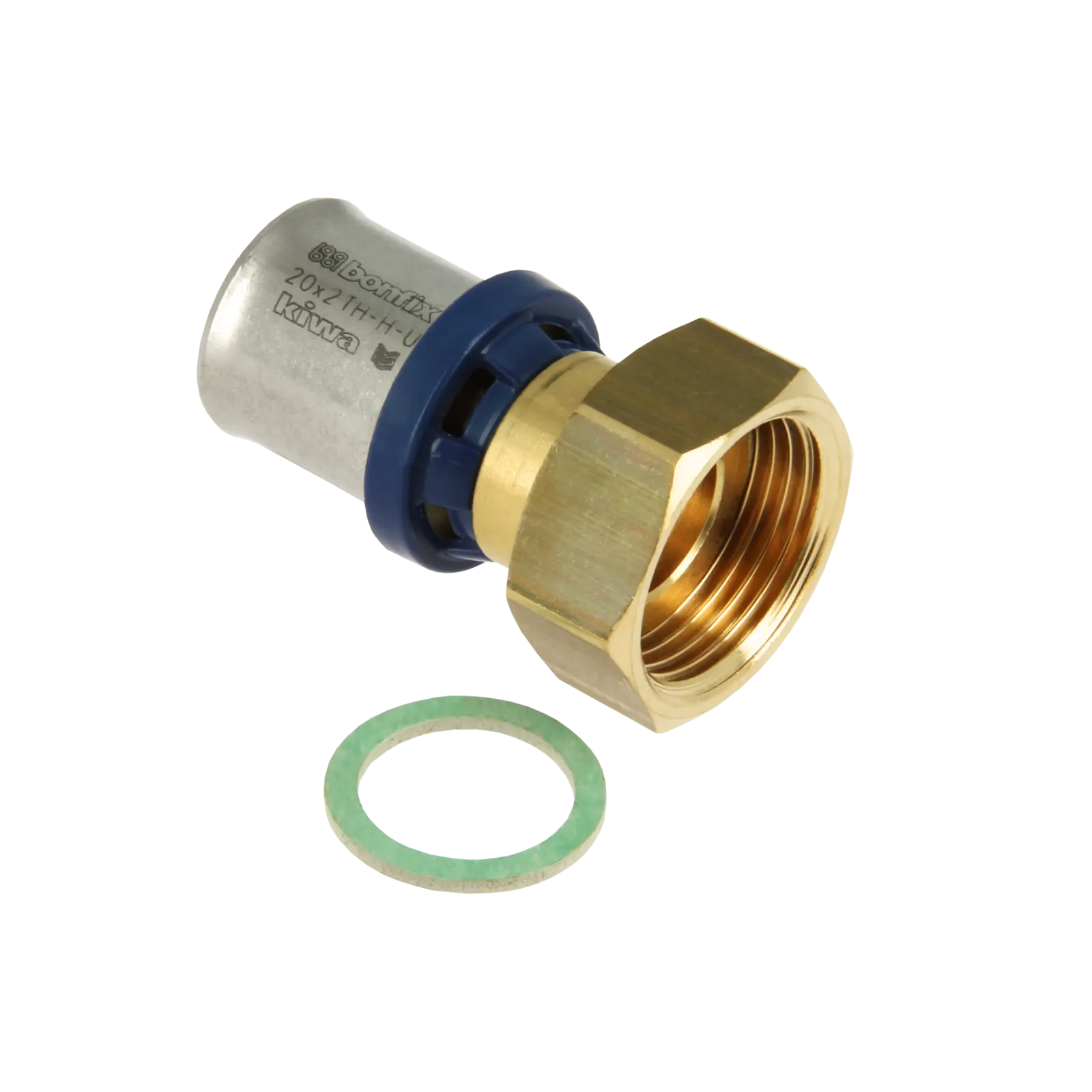 Bonfix Alu-pers 2-del. kopp. met losse moer 3/4" bi. x 20 mm