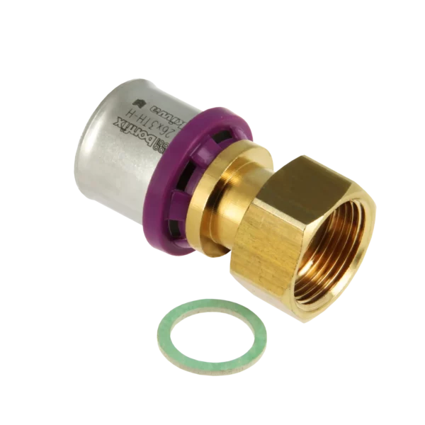 Bonfix Alu-pers 2-del. kopp. met losse moer 1" bi. x 26 mm