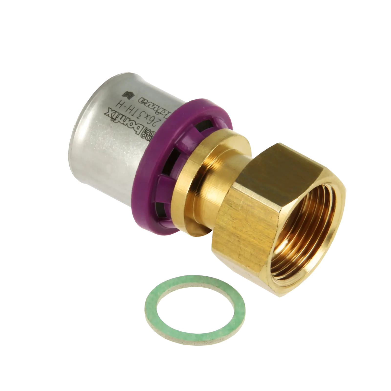 Bonfix Alu-pers 2-del. kopp. met losse moer 1" bi. x 26 mm