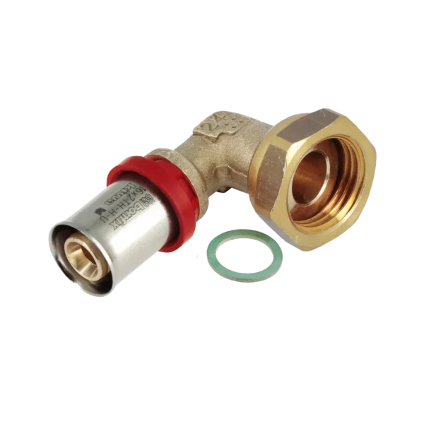 Bonfix Alu-pers 2-delige Knie m. vlakke dichting 1/2"x16 mm