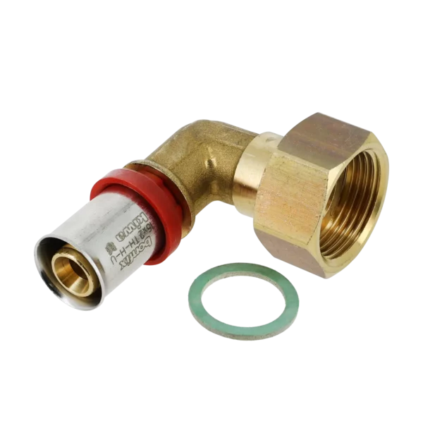 Bonfix Alu-pers 2-delige Knie met vlakke dichting 3/4"x16 mm