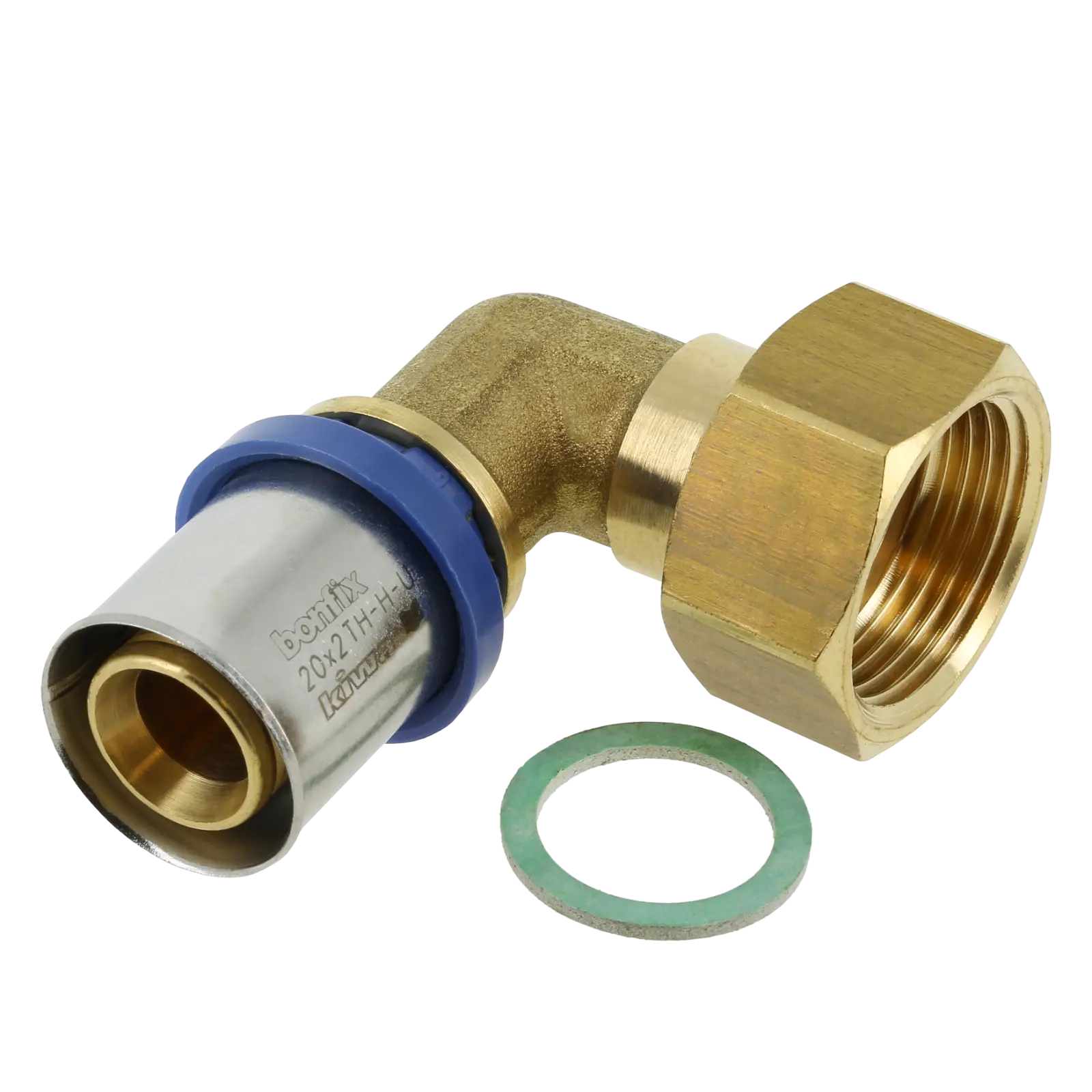 Bonfix Alu-pers 2-del. kniekopp. vl- dichting 3/4" bi.x20mm