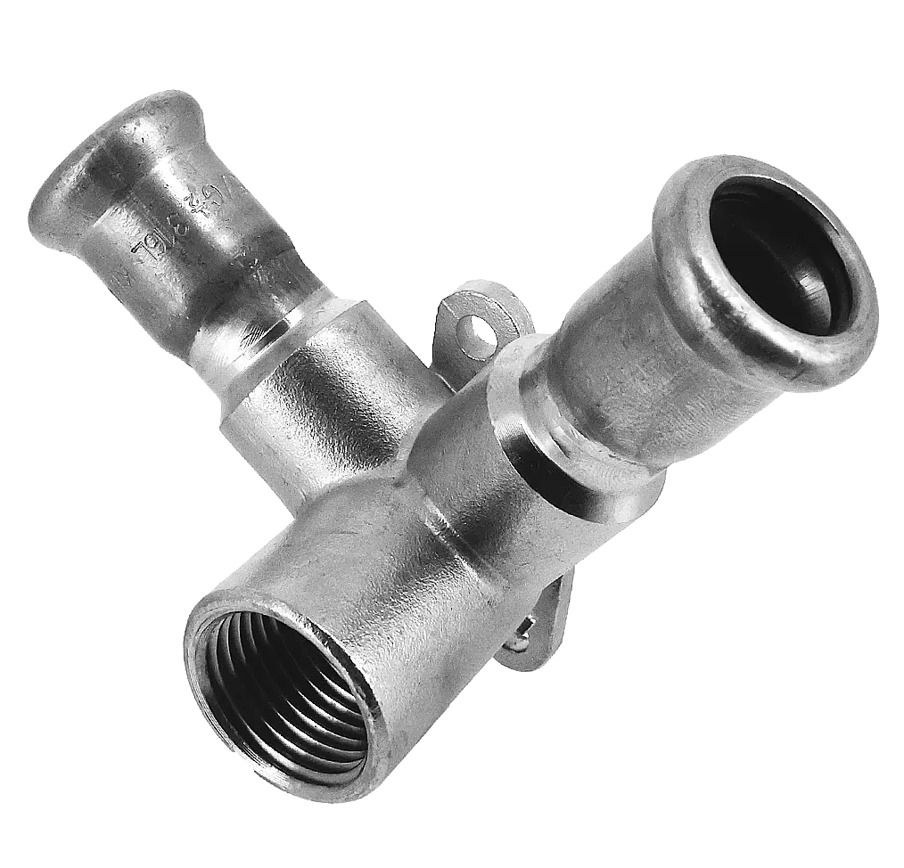 Bonfix M-press RVS-water dubbele muurplaat 1/2" bi. x 15 mm