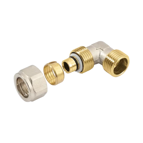 Bonfix Alu-knel kniekoppeling 1" buitendraad x 32 mm