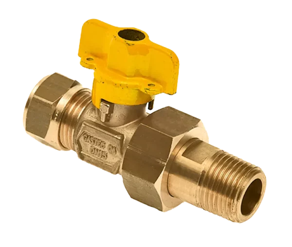 Bonfix Knel messing gaskogelkraan 15 mm x kopp. 1/2" bu.dr.