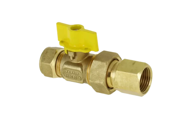 Bonfix Knel messing gaskogelkraan 15 mm x kopp. 1/2" bi.dr.