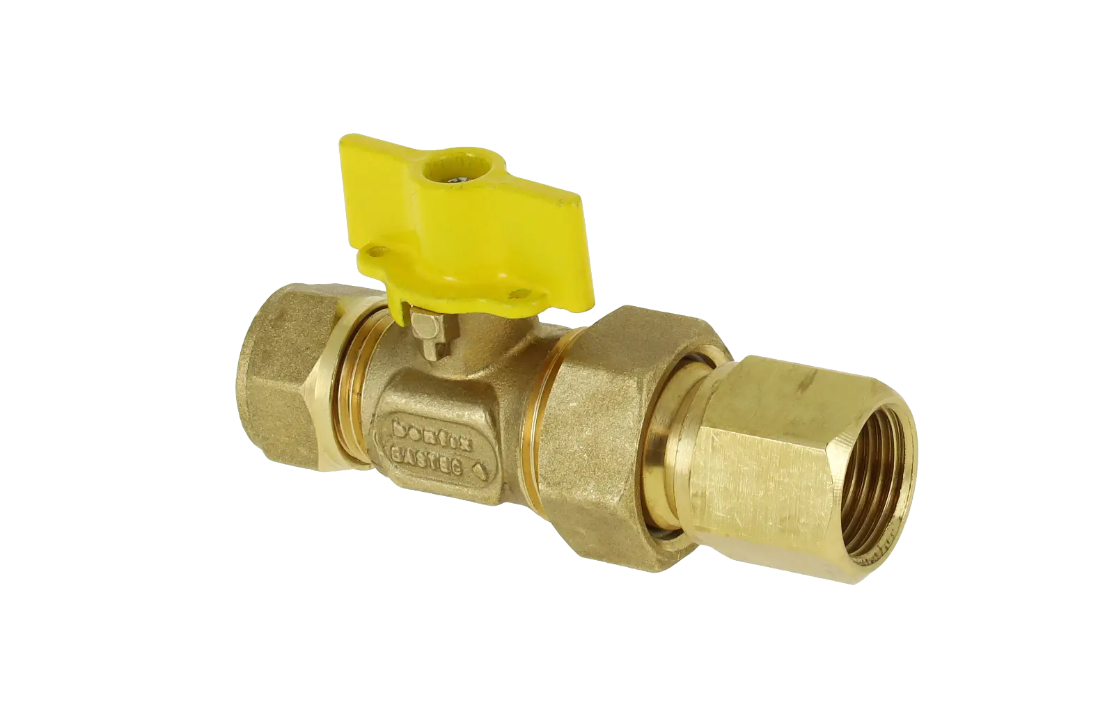 Bonfix Knel messing gaskogelkraan 15 mm x kopp. 1/2" bi.dr.