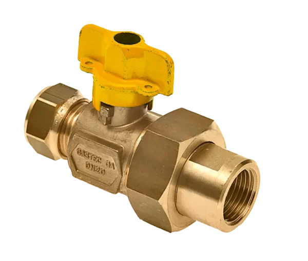 Bonfix Knel messing gaskogelkraan 22 mm x kopp. 1/2" bi.dr.
