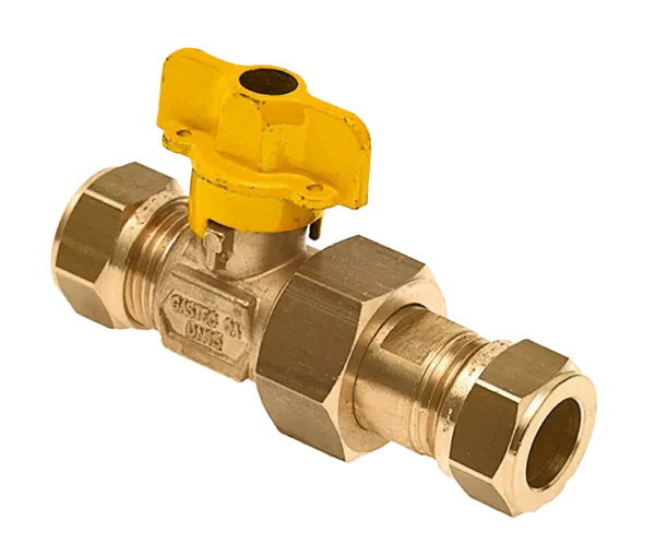 Bonfix Knel messing gaskogelkraan 15 mm x koppeling 15 mm