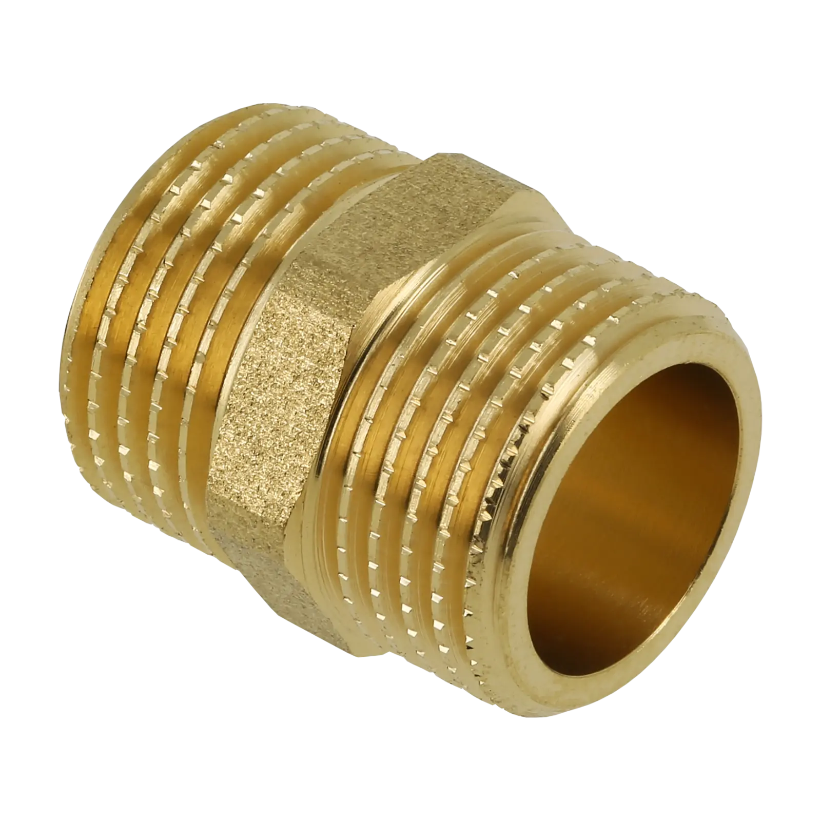 Bonfix Draad messing dubbele nippel 1" bu.dr.