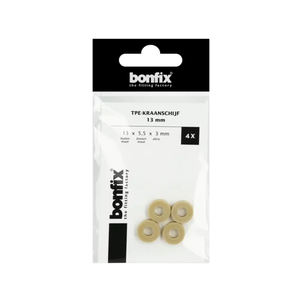 Bonfix TPE-kraanschijf 13 mm (13 x 5,5 x 3 mm) 4 stuks