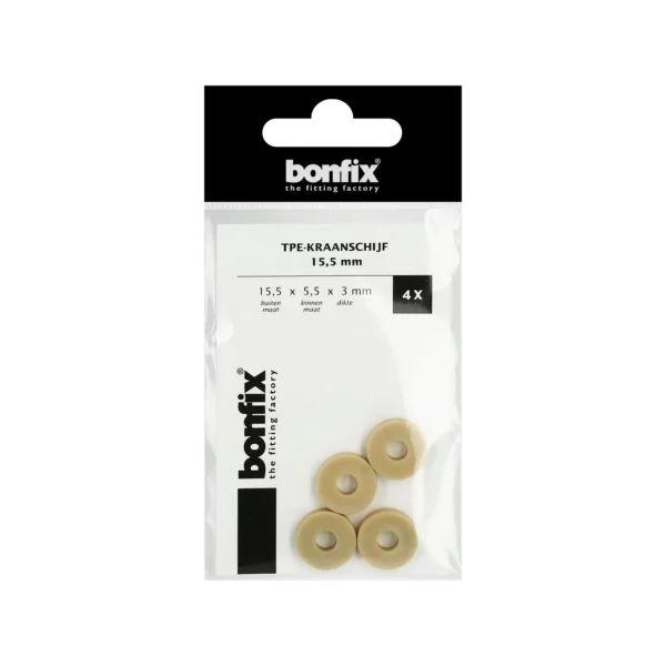 Bonfix TPE-kraanschijf 15,5 mm (15,5 x 5,5 x 3 mm) 4st