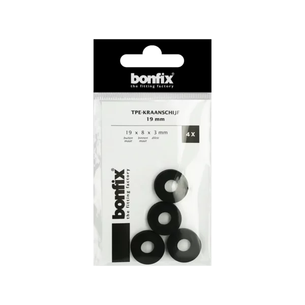 Bonfix TPE-kraanschijf 19 mm (19 x 8 x 3 mm) 4 stuks