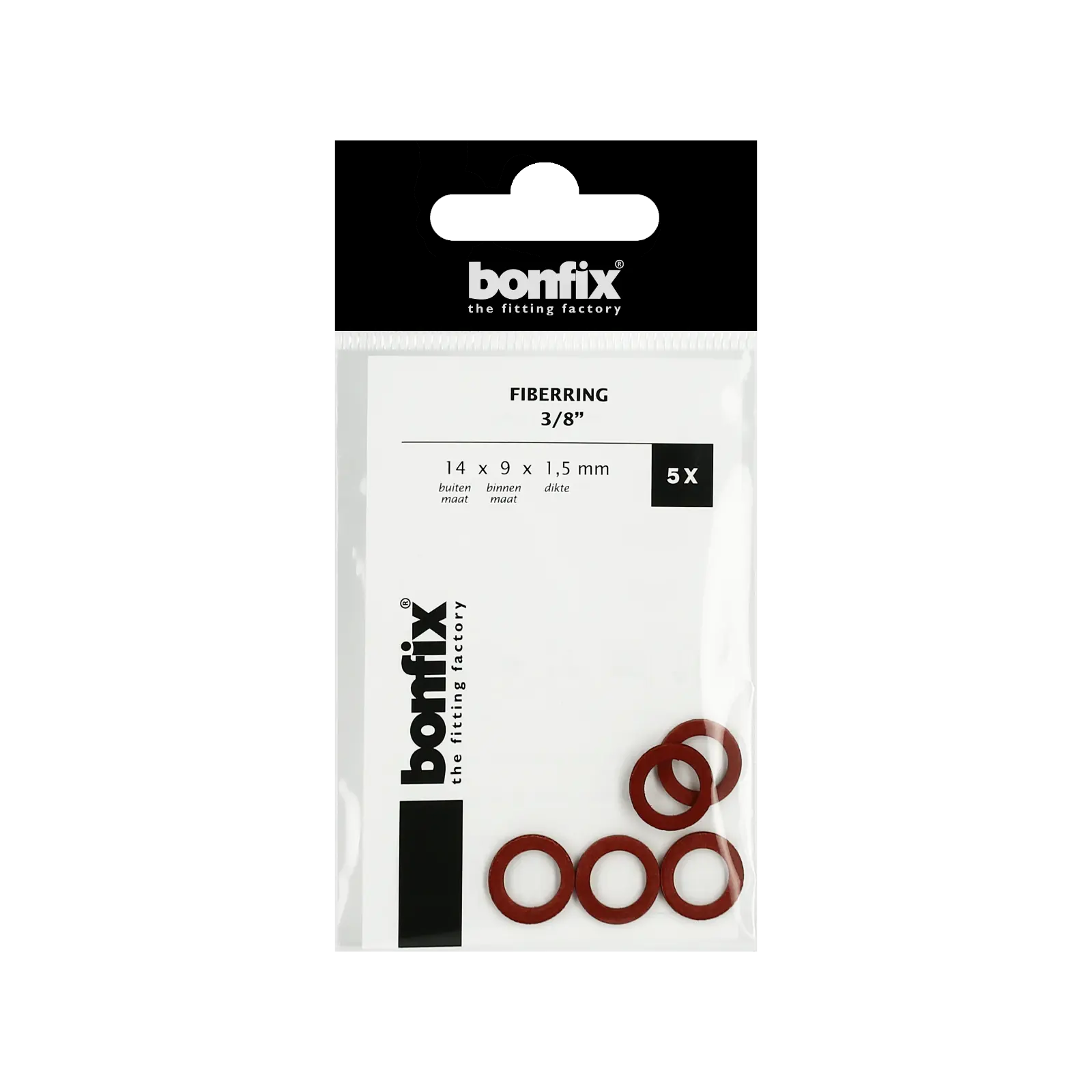 Bonfix Fiberring 3/8" (14 x 9 x 1,5 mm) 5 stuks