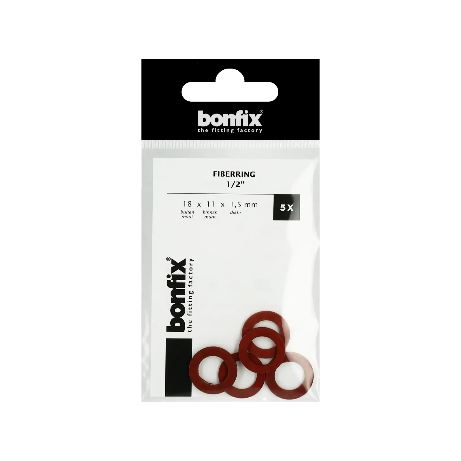 Bonfix Fiberring 1/2" (18 x 11 x 1,5 mm) 5 stuks