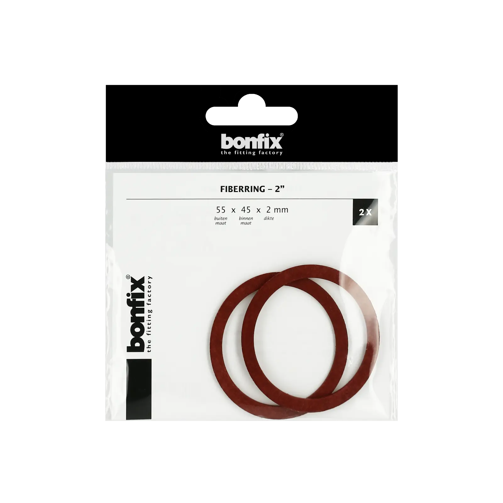 Bonfix Fiberring 2" (55 x 45 x 2 mm) 2 stuks