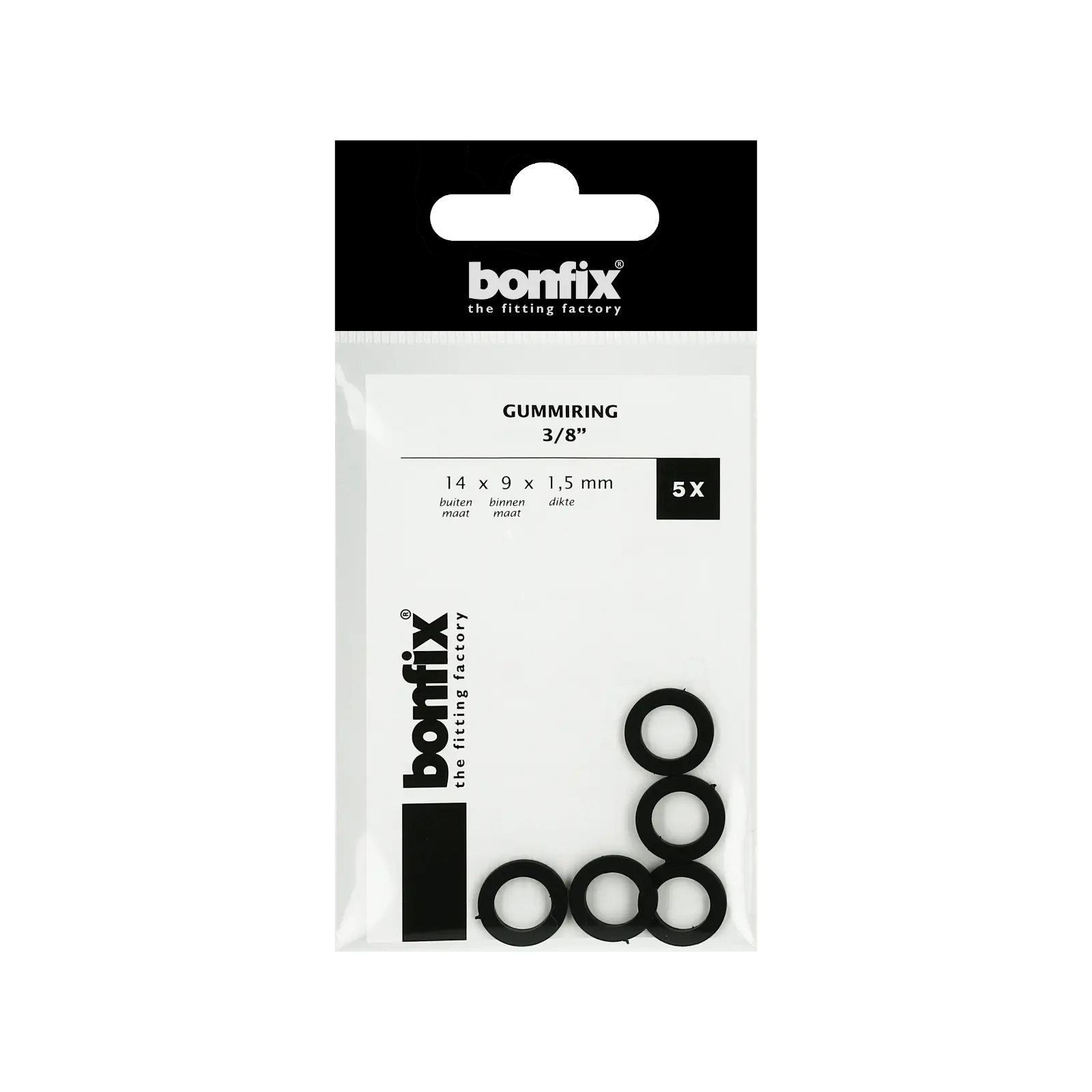 Bonfix Gummiring 3/8" (14 x 9 x 1,5 mm) 5 stuks