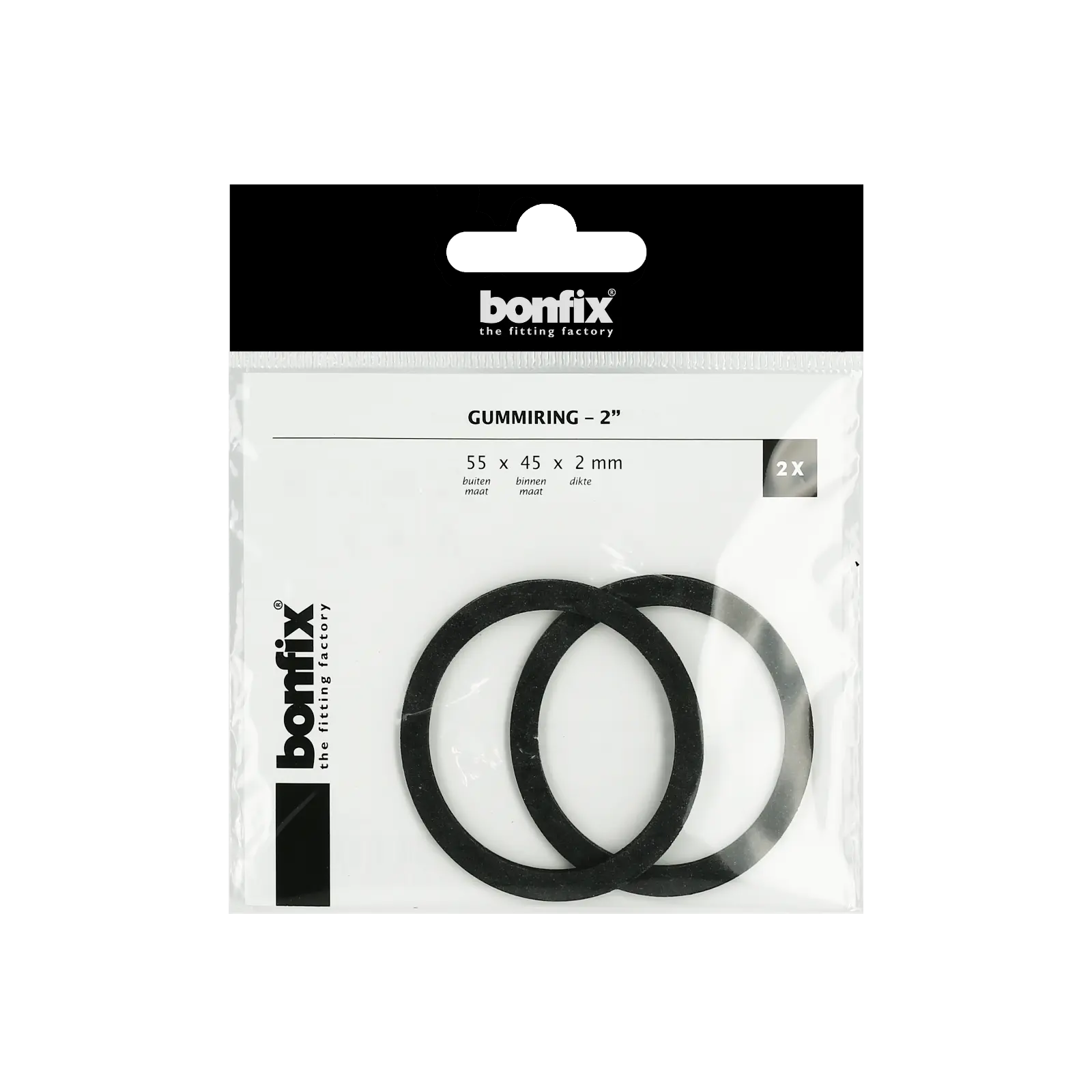 Bonfix Gummiring 2" (55 x 45 x 2 mm) 2 stuks
