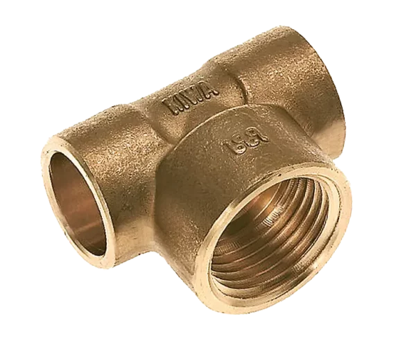 Bonfix Soldeer messing T-stuk 22 x 3/4" bi.dr. x 22 mm