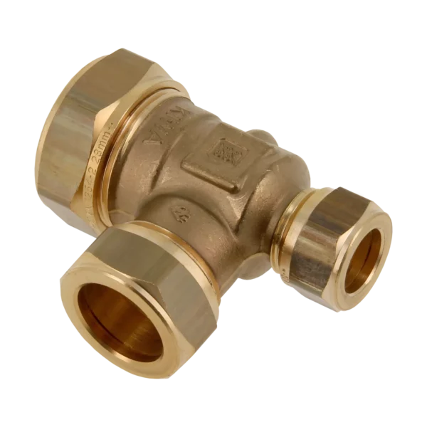 Bonfix Knel messing T-stuk 28 x 22 x 15 mm