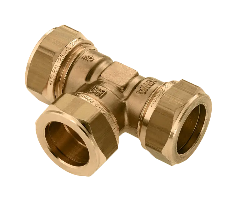 Bonfix Knel messing T-stuk 22 x 22 x 22 mm