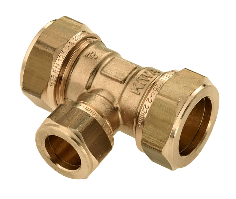 Bonfix Knel messing T-stuk 22 x 15 x 22 mm