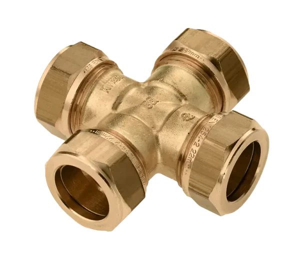 Bonfix Knel messing kruisstuk 22 x 22 x 22 x 22 mm