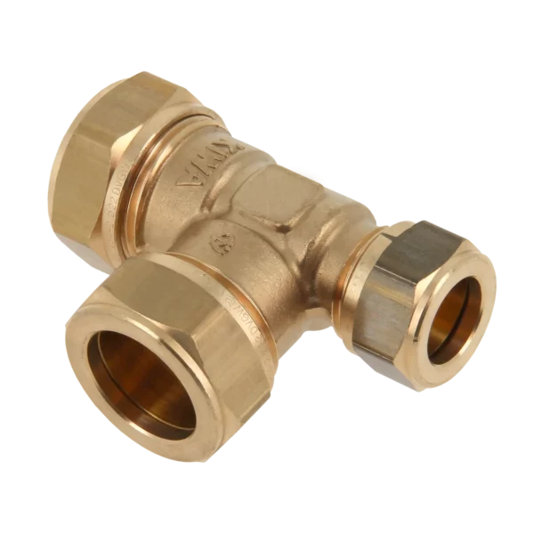 Bonfix Knel messing T-stuk 28 x 28 x 22 mm