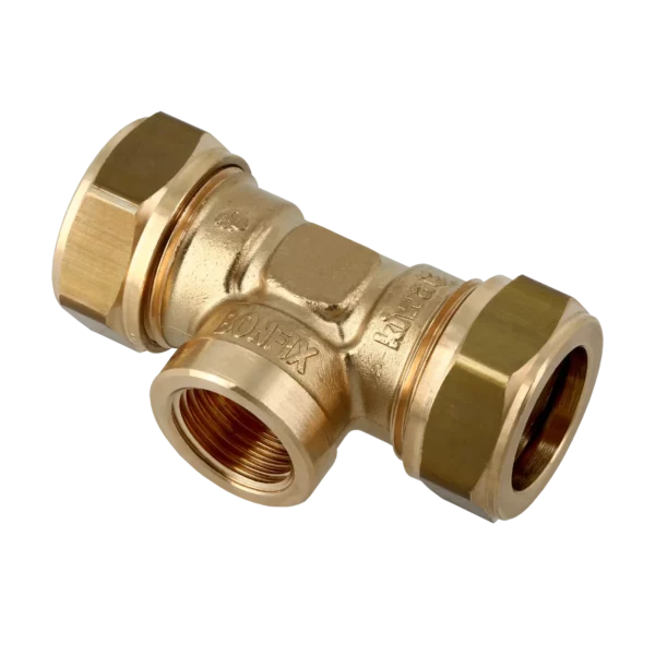 Bonfix Knel messing T-stuk 28 x 1/2" bi.dr. x 28 mm