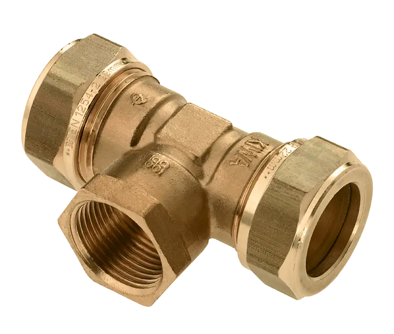 Bonfix Knel messing T-stuk 15 x 1/2" bi.dr. x 15 mm