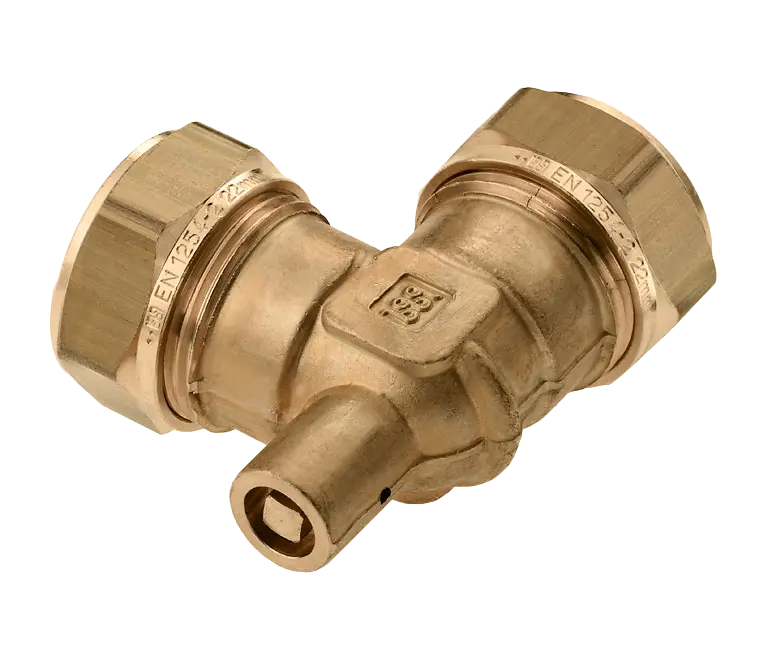 Bonfix Knel messing kniekoppeling met ontluchting 22 x 22 mm