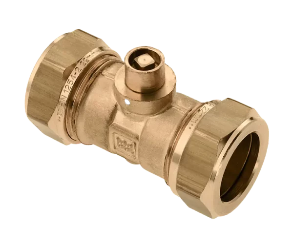 Bonfix Knel messing rechte koppeling met ontl. 22 x 22 mm