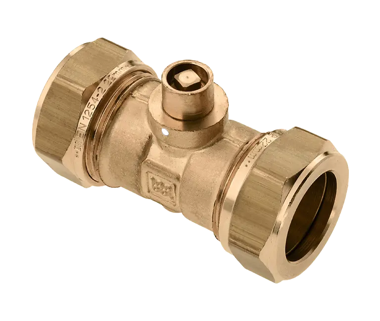 Bonfix Knel messing rechte koppeling met ontl. 22 x 22 mm