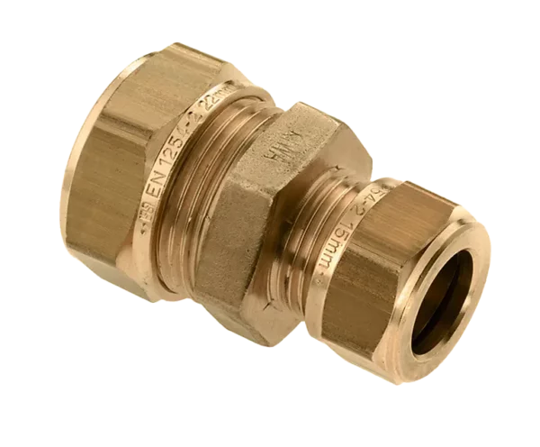 Bonfix Knel messing rechte verloopkoppeling 12 x 8 mm
