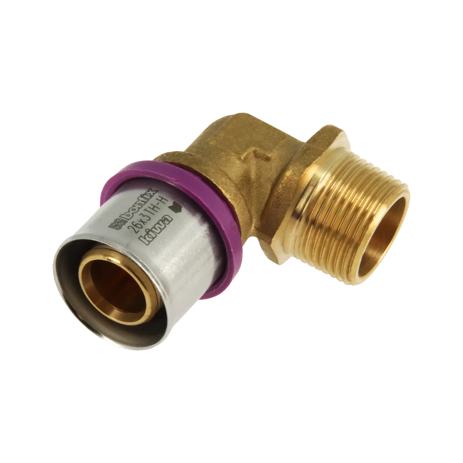 Bonfix Alu-pers kniekoppeling 3/4" bu.dr. x 26 mm 1st.