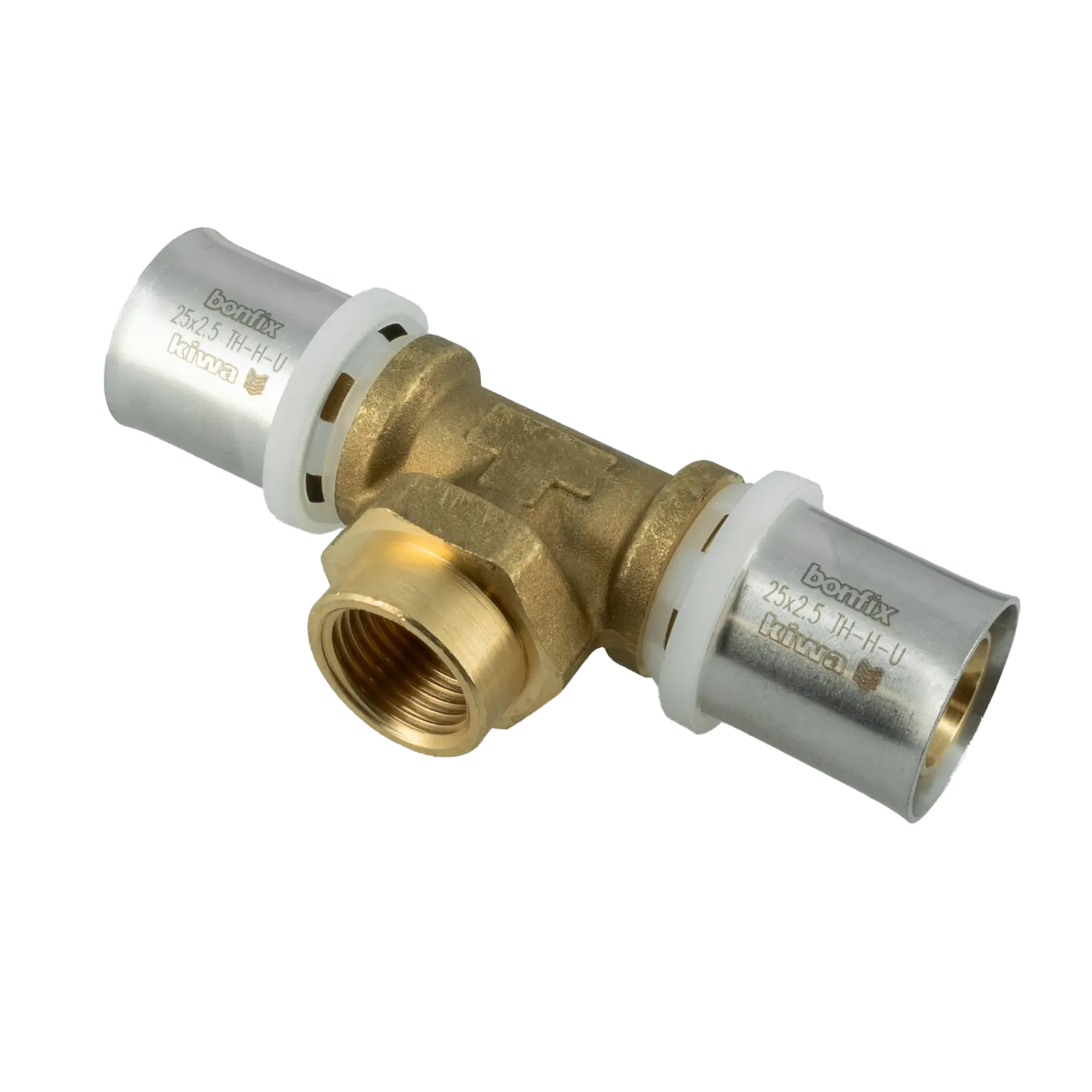 Bonfix Alu-pers T-stuk 25 x 1/2" bi.dr. 25 mm 1st.
