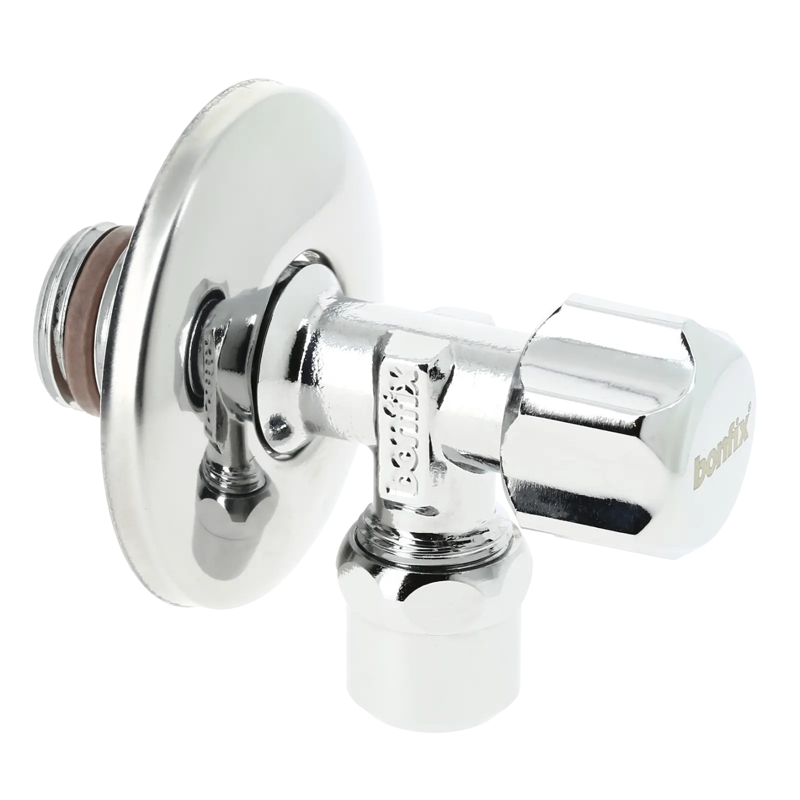 Bonfix Hoekstopkraan verchroomd 3/8" x 10 mm met rozet