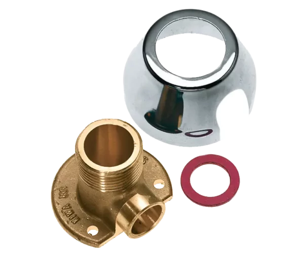 Bonfix Soldeer messing muurplaat + rozet 1/2" x 12 mm